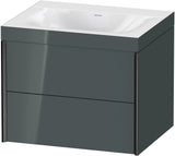 Duravit XViu c-bonded Waschtischunterbauset 600 mm, 2 Schubkästen, schwarz matt / dolomiti grey
