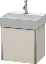 Duravit XSquare Waschtischunterbau 434 mm, 1 Tür links, Basalt Matt, wandhängend