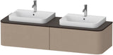 Duravit Happy D.2+ Konsolenwaschtischunterbau 1600 mm taupe supermatt mit Tip-On Technik
