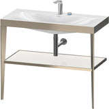 Duravit XViu c-bonded Waschtischset 1000 mm mit Metallkonsole, weiß hochglanz / schwarz matt – inkl. Waschschüssel