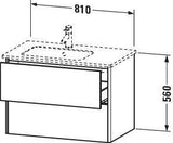 Duravit XSquare Waschtischunterbau 810 mm betongrau matt mit 2 Schubkästen und Tip-On-Technik