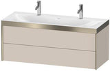 Duravit Möbelwaschtischset XVIU 1200x480mm Chaos mit Unterbau, 2 Schubkästen, Nussbaum mitte