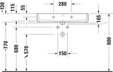 Duravit Waschtisch Vero Air 800 mm mit Überlauf, Hahnlochbank und geschliffenem Weiß