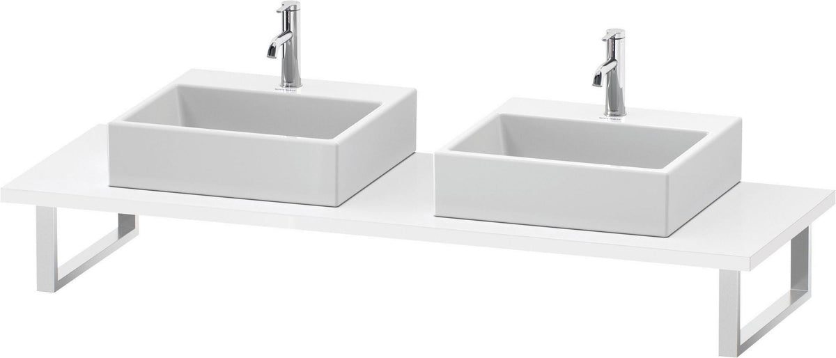 Duravit L-Cube Konsole variabel – 2 Ausschnitte, 550 mm Tiefe, Weiß Matt