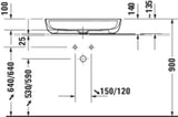Duravit Luv Aufsatzbecken 700 mm, geschliffen, mit Hahnloch, ohne Überlauf, weiß, WonderGliss