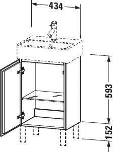 DURAVIT L-Cube Waschtischunterbau 593x434x341 mm, amerikanisch nussbaum, Anschlag links, für Vero Air