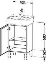 DURAVIT L-Cube Waschtischunterbau 593x434x341 mm, amerikanisch nussbaum, Anschlag links, für Vero Air