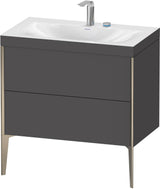 DURAVIT XViu c-bonded Waschtischset 800 mm bodenstehend mit 2 Auszügen und Tip-on Technik