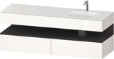 DURAVIT Qatego Einbauwaschtisch mit Konsolenwaschtischunterbau 1600 mm Weiß Matt