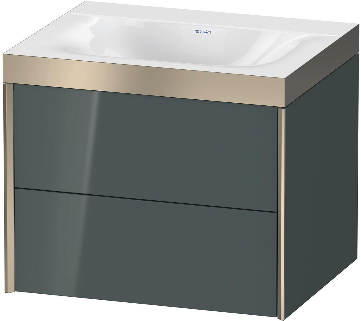 Duravit XViu Waschtischunterbauset c-bonded, 2 Schubkästen, champagner matt/flannel grey seidenmatt