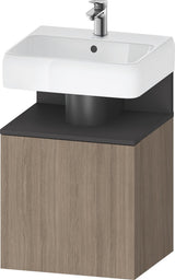DURAVIT Qatego Waschtischunterbau 490 mm Eiche Terra Matt, wandhängend, 1 Tür links, Tip-On