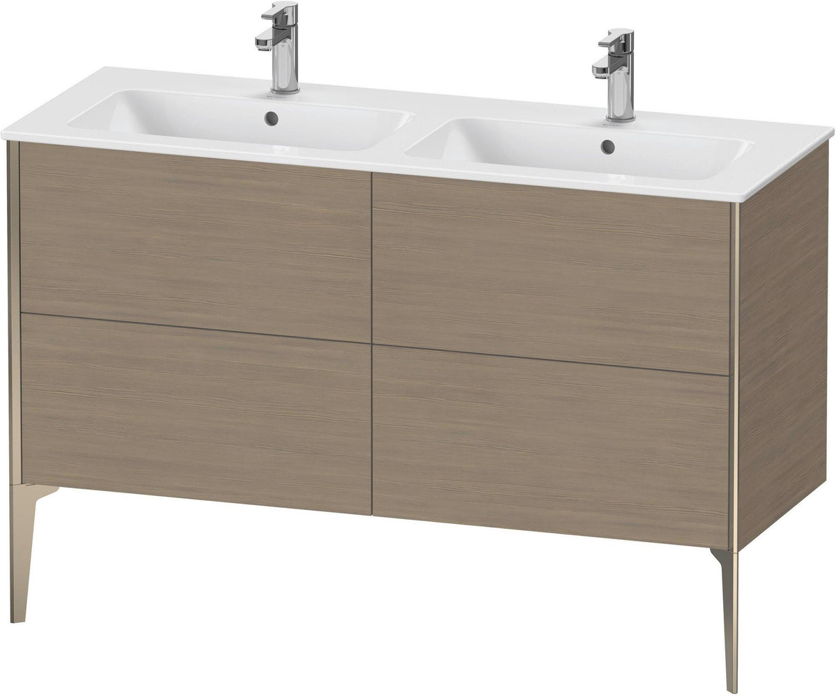 DURAVIT XViu Waschtischunterbau bodenstehend 1280 mm, 4 Auszüge, weiß matt – Tip-On