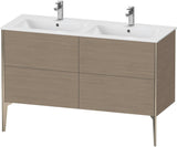 DURAVIT XViu Waschtischunterbau bodenstehend 1280 mm, 4 Auszüge, weiß matt – Tip-On
