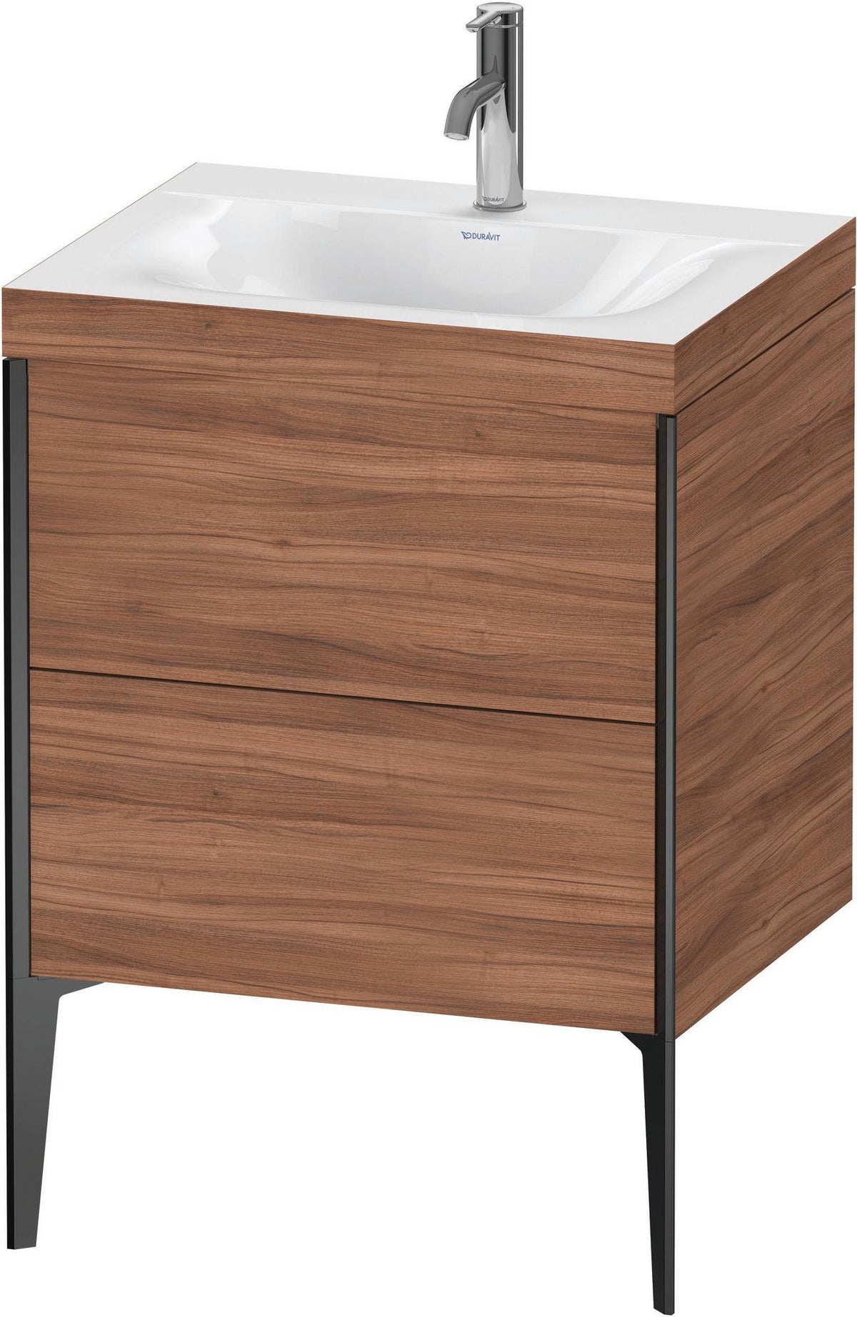 DURAVIT XViu c-bonded Waschtischunterbauset 610x600x480 mm Nussbaum Dunkel mit 2 Auszügen