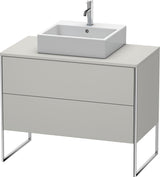 DURAVIT XSquare Waschtischunterbau betongrau matt 1000 mm mit 2 Schubkästen und Tip-On-Technik