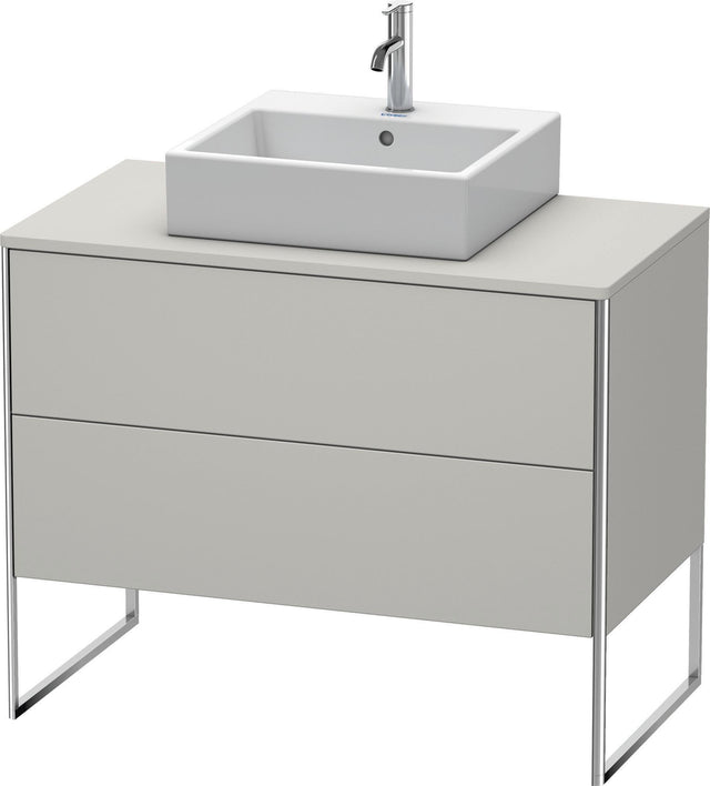 DURAVIT XSquare Waschtischunterbau betongrau matt 1000 mm mit 2 Schubkästen und Tip-On-Technik