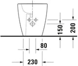 DURAVIT Stand-Bidet ME by Starck 600 mm Weiß Seidenmatt mit Hahnlochbank