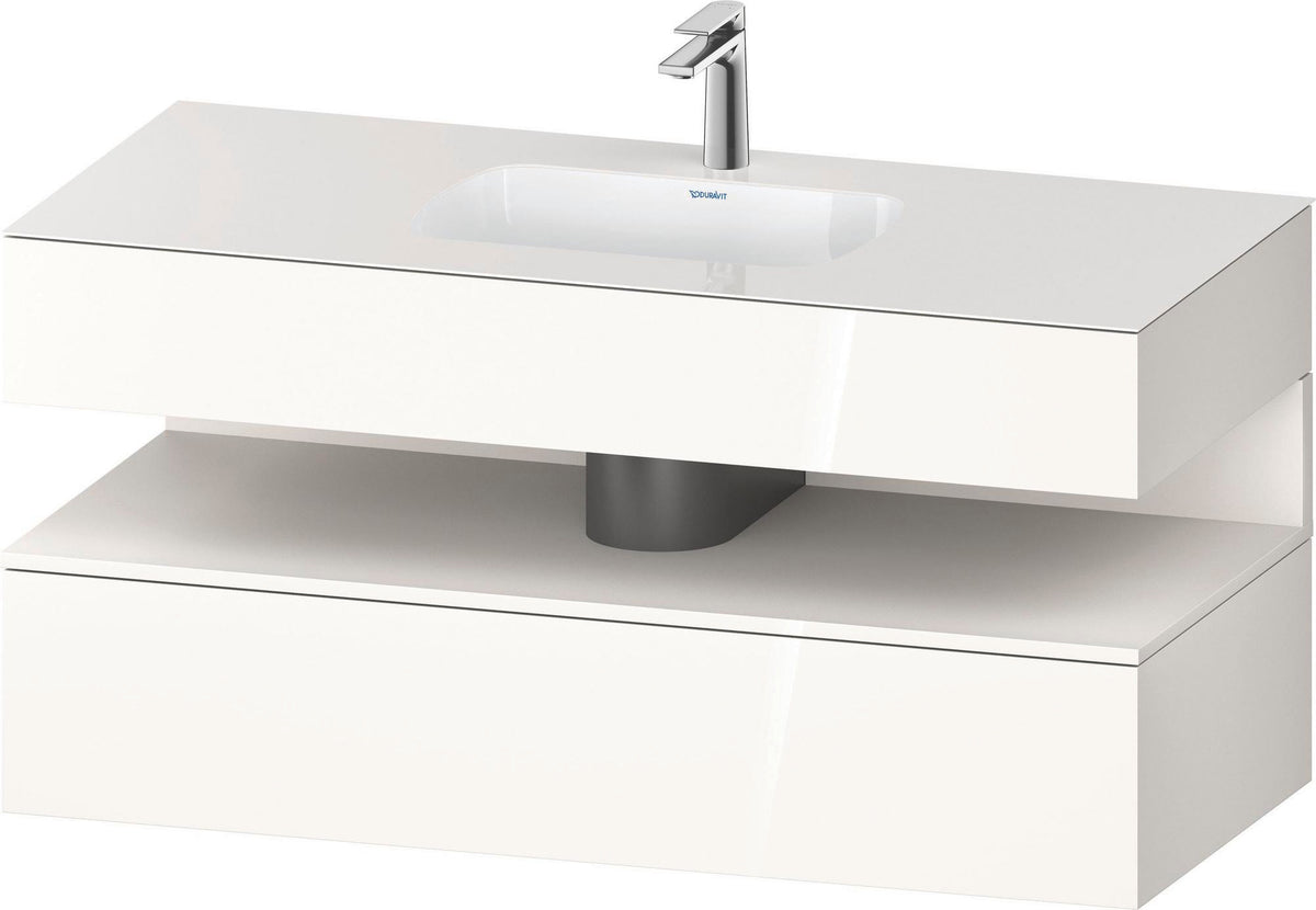 DURAVIT Qatego Studio F. A. Porsche Einbauwaschtisch mit Konsolenwaschtischunterbau 1200 mm Weiß Matt