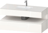 DURAVIT Qatego Studio F. A. Porsche Einbauwaschtisch mit Konsolenwaschtischunterbau 1200 mm Weiß Matt