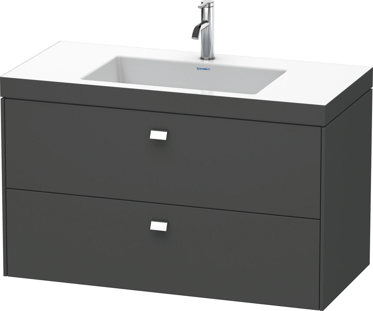 DURAVIT Brioso c-bonded Waschtischset 1000 mm mit Vero Air Waschtisch, 2 Schubkästen, Betongrau Matt