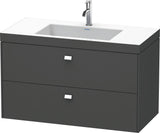 DURAVIT Brioso c-bonded Waschtischset 1000 mm mit Vero Air Waschtisch, 2 Schubkästen, Betongrau Matt