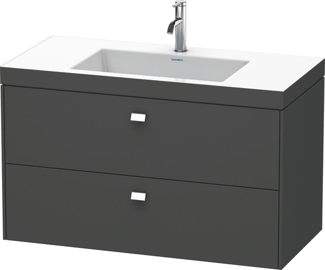 DURAVIT Brioso c-bonded Waschtischset 1000 mm mit Vero Air Waschtisch, 2 Schubkästen, Betongrau Matt