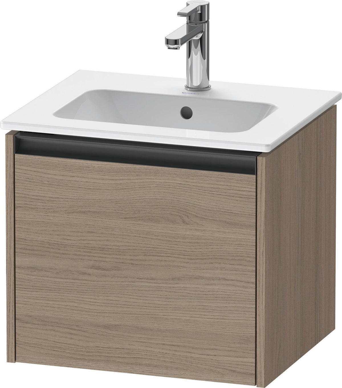 Duravit Ketho.2 Waschtischunterbau 510 mm Eiche Terra Matt, wandhängend, 1 Auszug, Soft-Close