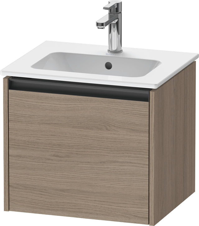 Duravit Ketho.2 Waschtischunterbau 510 mm Eiche Terra Matt, wandhängend, 1 Auszug, Soft-Close