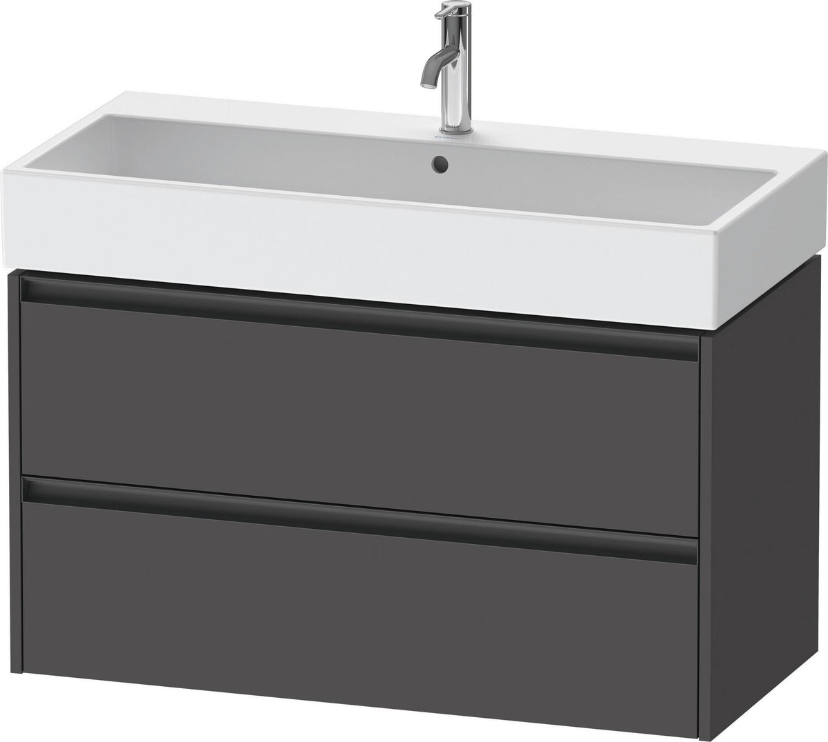 DURAVIT Ketho.2 Waschtischunterbau wandhängend betongrau matt 984 mm mit 2 Schubkästen