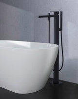 DURAVIT Manhattan Einhebel-Wannenmischer bodenstehend – Keramikmischsystem, Schwarz Matt