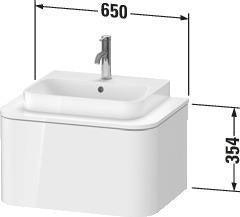 DURAVIT Happy D.2 Konsolenwaschtischunterbau 650 mm taupe supermatt mit Tip-On und LED
