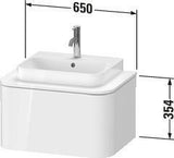 DURAVIT Happy D.2 Konsolenwaschtischunterbau 650 mm taupe supermatt mit Tip-On und LED