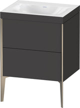 DURAVIT XViu c-bonded Waschtischunterschrank 600 mm, 2 Auszüge, anthrazit, bodenstehend