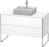 DURAVIT XSquare Waschtischunterbau 1200 mm, bodenstehend, Weiß Matt, 2 Schubkästen, Tip-On