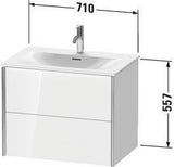 Duravit Waschtischunterbau XVIU 710x557x480mm 2 Schubkästen Siphonausschnitt s-matt