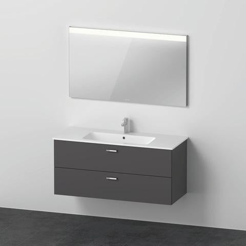 DURAVIT XBase Möbel-Set 1230 mm mit Waschtisch, Unterbau, 2 Schubladen & Spiegel – Weiß Glänzend