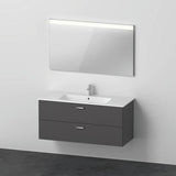 DURAVIT XBase Möbel-Set 1230 mm mit Waschtisch, Unterbau, 2 Schubladen & Spiegel – Weiß Glänzend