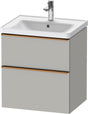 Duravit D-Neo Waschtischunterbau 584 mm betongrau matt mit Auszug und Schubkasten