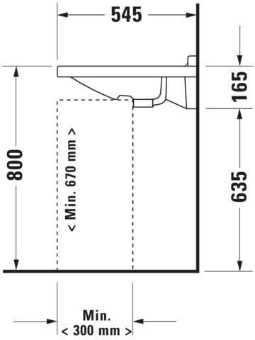 DURAVIT Waschtisch Starck 3 Vital Med 600 mm ohne Überlauf, mit Hahnlochbank, weiß