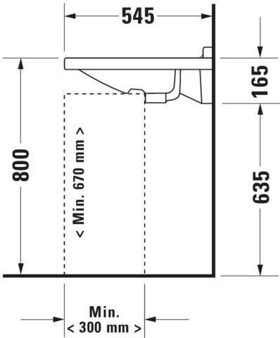 Duravit Waschtisch Starck 3 Vital 600 mm mit Überlauf und Hahnlochbank, weiß