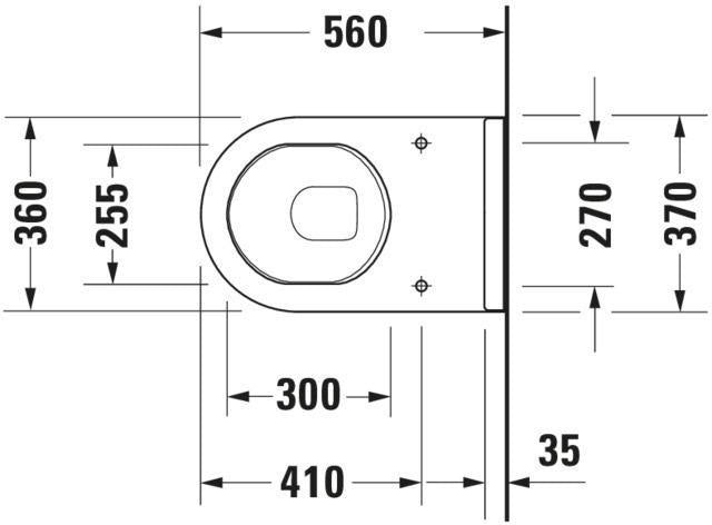 DURAVIT Stand-WC Starck 3 560 mm Tiefspüler, Abgang waagerecht, weiß