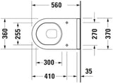 DURAVIT Stand-WC Starck 3 560 mm Tiefspüler, Abgang waagerecht, weiß