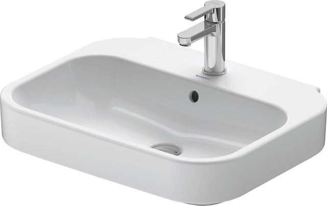 DURAVIT Waschtisch Happy D.2 600 mm weiß mit Überlauf und Hahnlochbank – wandhängend