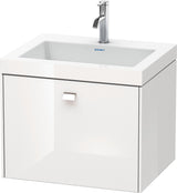 DURAVIT Brioso c-bonded Waschtischset 600 mm, wandhängend, Betongrau Matt, 1 Auszug