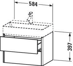 DURAVIT XSquare Waschtischunterbau 584 mm s-matt mit Ahorn Innenausstattung