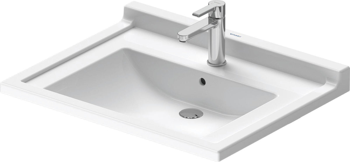 DURAVIT Waschtisch Starck 3 Vital 700 mm mit Überlauf, 1 Hahnloch, WonderGliss, weiß