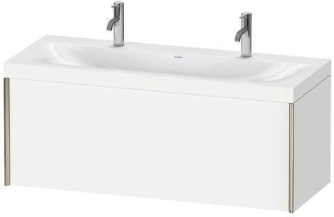Duravit Möbelwaschtischset XViu 1200x480mm mit Unterbau, 1 Auszug, Nussbaum Mitte