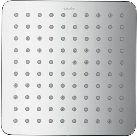DURAVIT Kopfbrause 200x200mm eckig Chrom Rain – 1 Strahl, Antikalk, Wand- & Deckenmontage