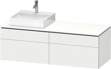 Duravit L-Cube Waschtischunterbau 1420 mm taupe supermatt links – wandhängend mit Tip-On