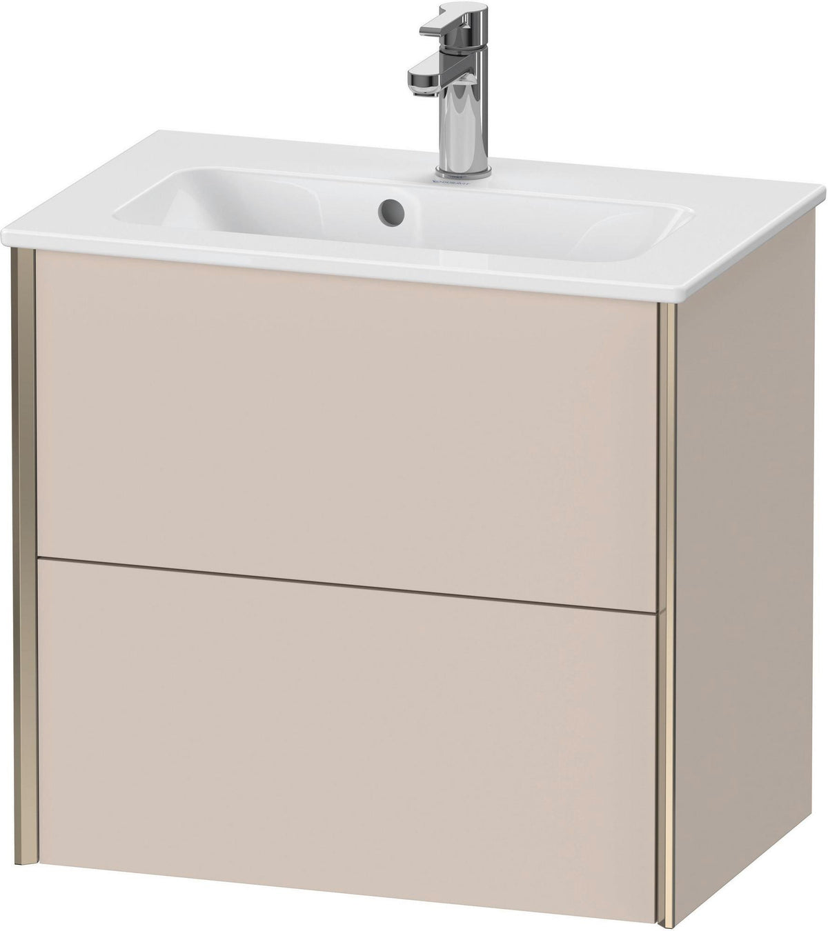 DURAVIT XViu Waschtischunterbau wandhängend 610 mm, 2 Schubladen, champagner matt/weiß matt
